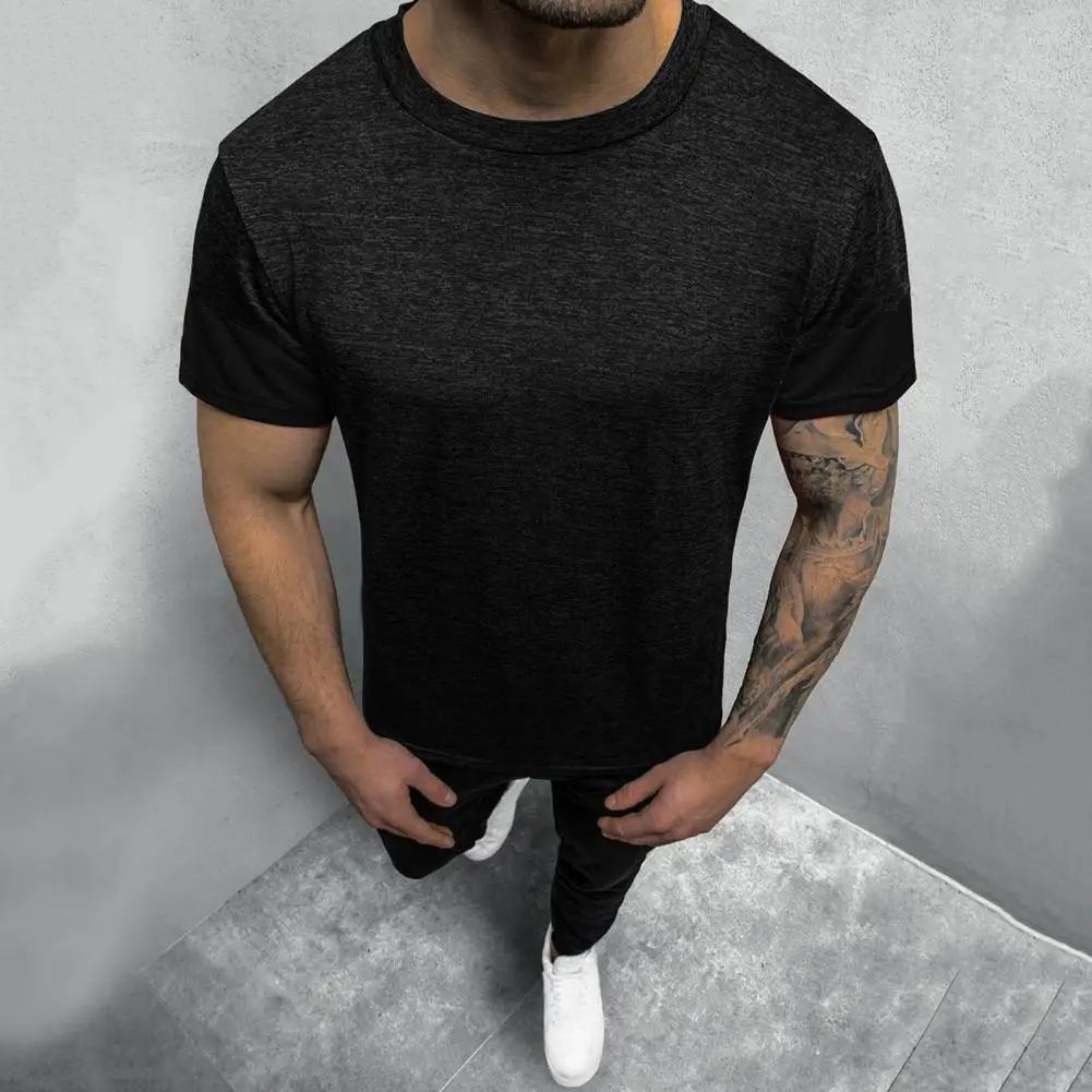 Мужские футболки с коротким рукавом летние быстросохнущие шорты круглым вырезом