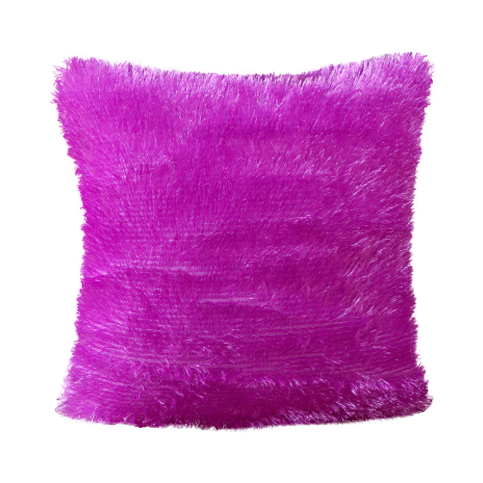 

Plush Cushion Cover Sofa Lumbar Pillow Cover Home Decoration Solid Colorful