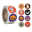 500 шт., наклейки на Хэллоуин с тыквой