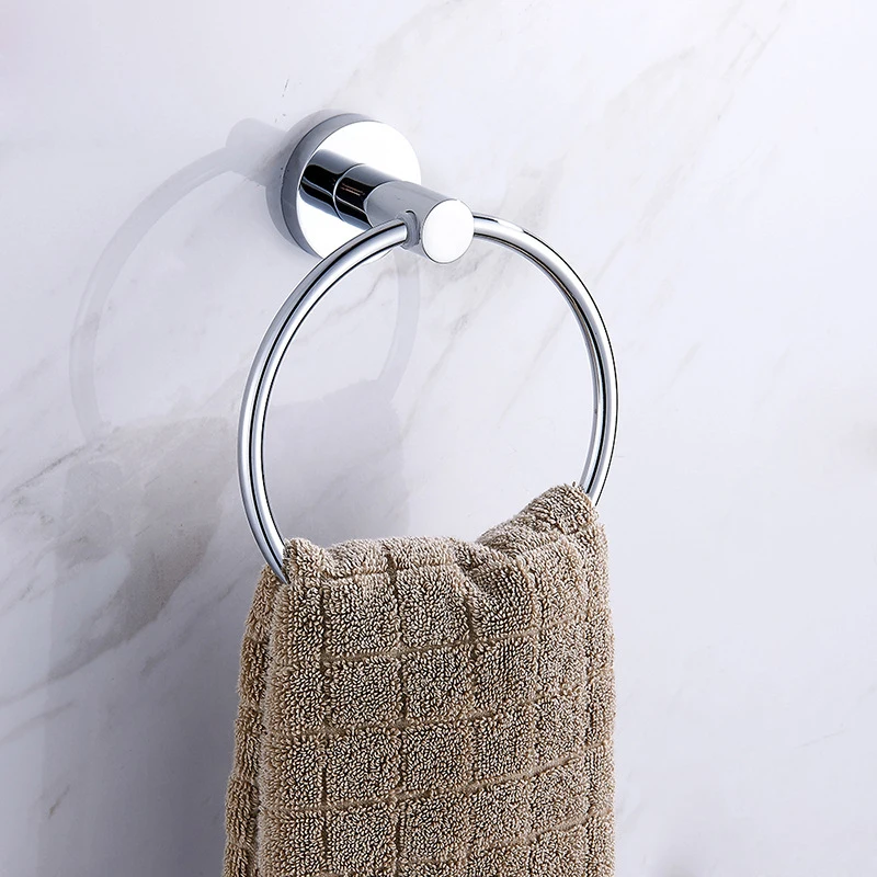 

Stainless Steel Towel Rings Simple Towel Racks Durable Wearable Wall Mount Round Towel Rack Eco-friendly Bathroom Accessories