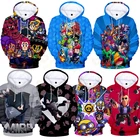 Костюм для косплея для мальчиков и девочек, толстовка с капюшоном и 3D-принтом, ворона, звезда, Детская игровая мультяшная толстовка, одежда для ворона, 4-16 лет