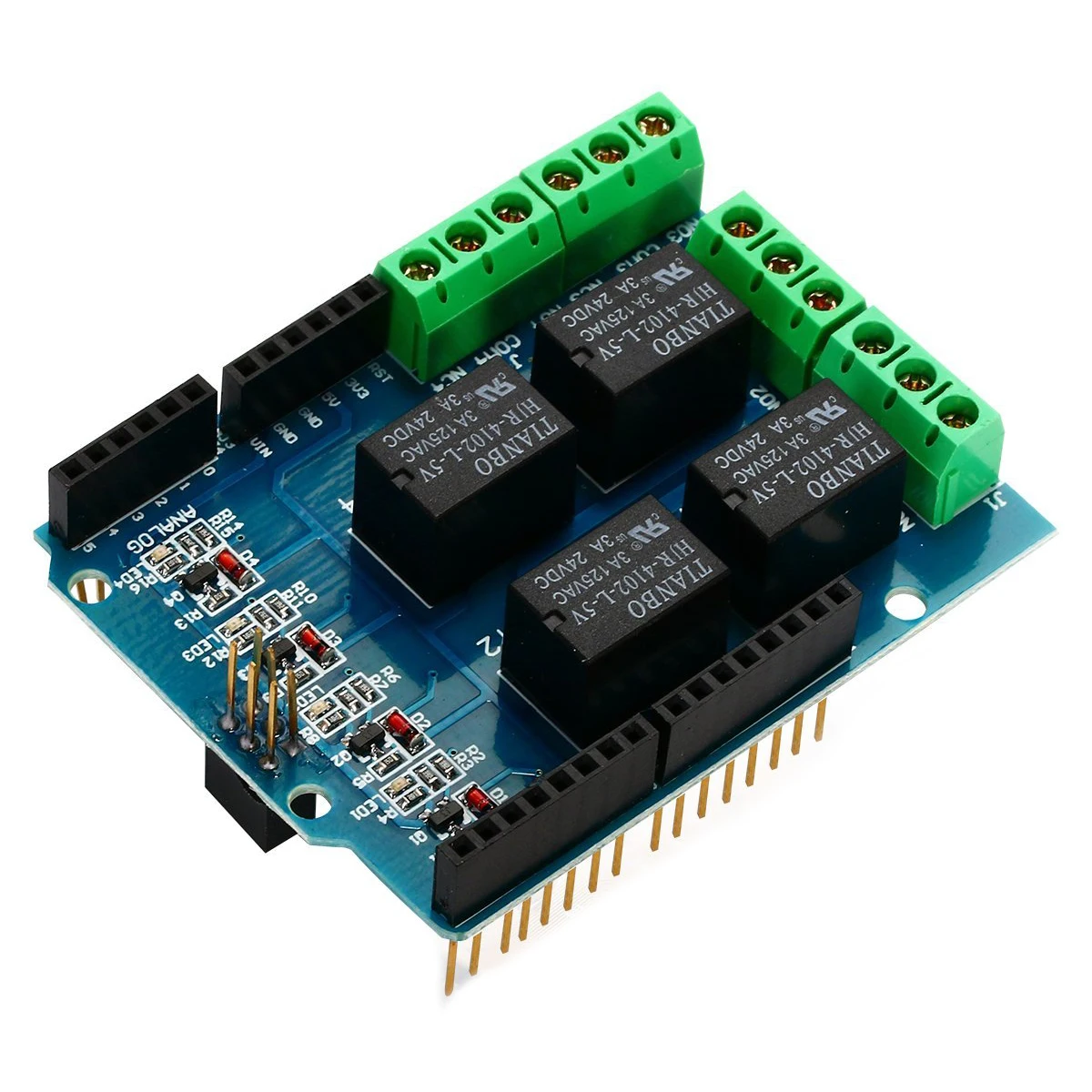 Четырехканальный реле Щит 5V 4-канальный 4CH триггерный релейный модуль sn для Arduino
