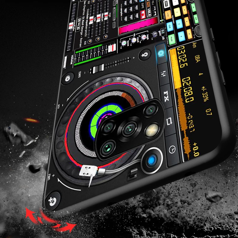 

DJ Music Retro for Xiaomi Poco X3 NFC X2 M3 M2 F2 Pro C3 F1 A2 Lite A1 Mix3 Play Silicone Soft Black Phone Case