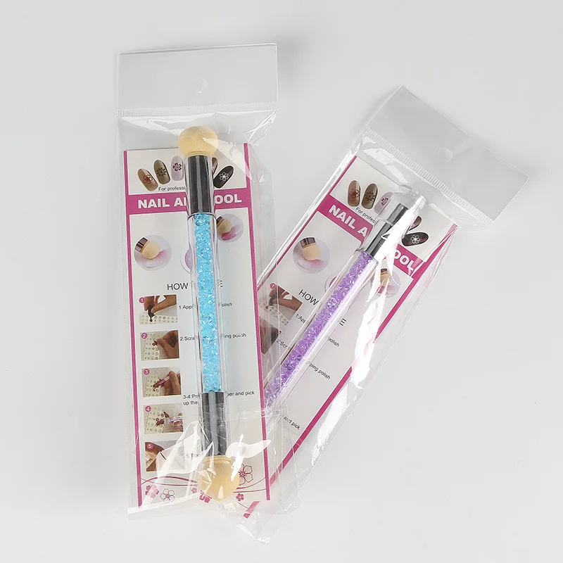 

1 Pc Double End Nail Art Gel Polish Color Gradient Brush Acrylic Handle Silicone Stamper Blooming Pen Manicure Tools