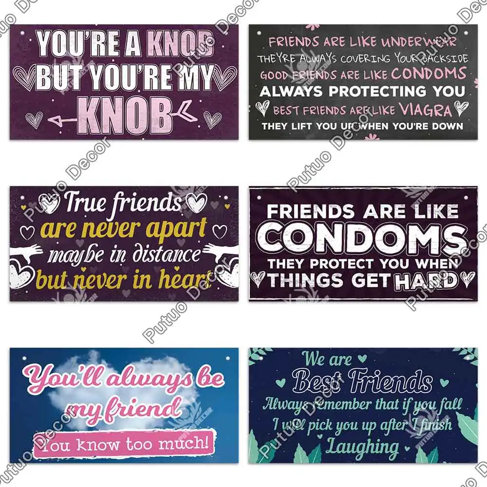 Putuo Decor True Friendship Wooden Hanging Signs Decorative Plaques for Plaque In Home Living Room Wall | Дом и сад