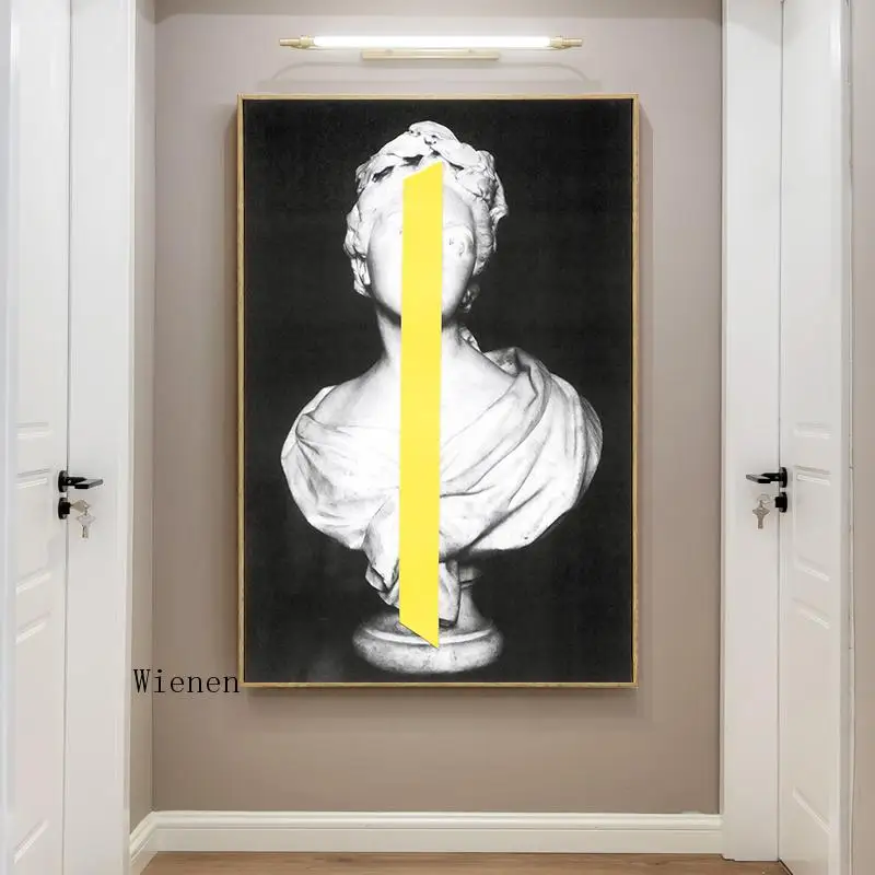 

Woman Sculpture Canvas Poster and Prints Abstract Black and White Paintings On The Wall Art Pictures for Gallery Office Home