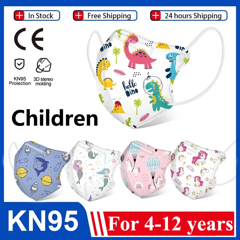 Kn95 Children Kids Face Mask N95 respirator kn95mask Breathable Dinosaur Cartoon 3D Printed Kawaii Child Boy Girls Mouth | Красота и