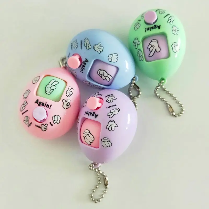 

5pcs Family Games Keychain Rock Paper Scissors Play Toy Egg Key Chain Ring Car Bag Pendant