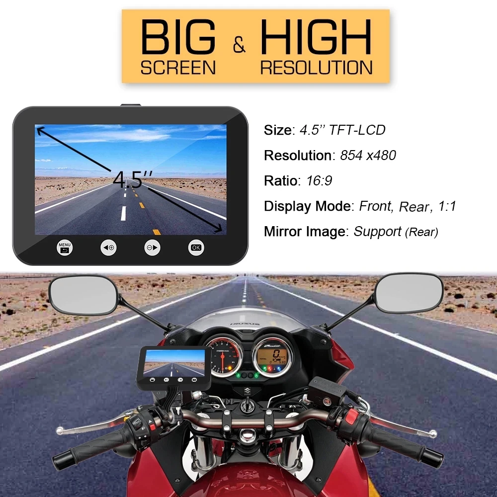 Видеорегистратор VSYS P4.5 водонепроницаемый с ЖК дисплеем 4 5 дюйма Wi Fi