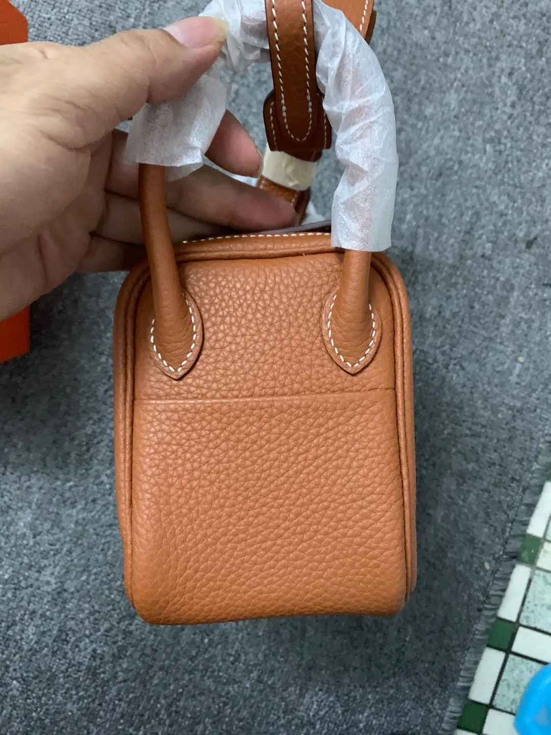 

Handmade Brand Mini Limdy PURSE,Luxury MINI HANDBAG,19CM, Brown BAG,TC Leather,Wax Lline Stitching,