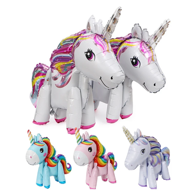 3D алюминиевая пленка мультфильм Единорог шары пони мА Радуга шар фольга для