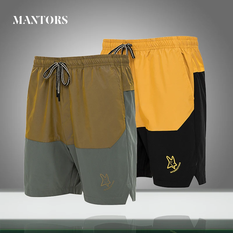 Шорты мужские с кулиской повседневные короткие штаны однотонные пэчворк уличная