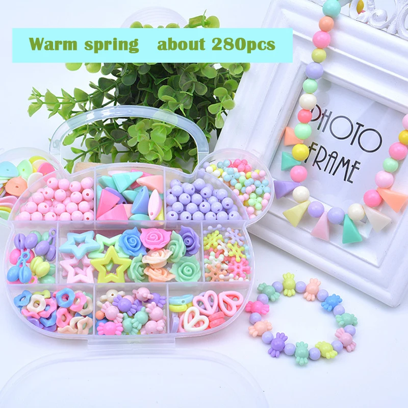 Детский набор из бисера ручной работы акриловых бусин с маленьким медведем