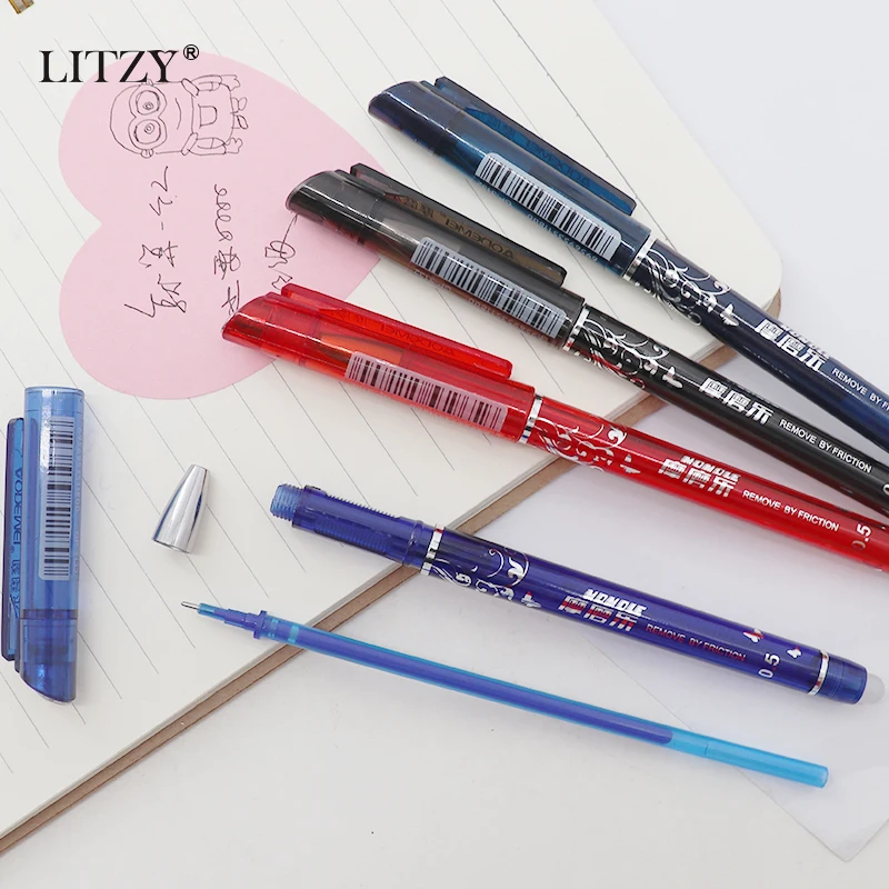 

21Pcs/Lot Erasable Pen Set Erasable Refill Washable Handle Erasable Gel Pen Blue Black Red Ink School Office Writing Stationery