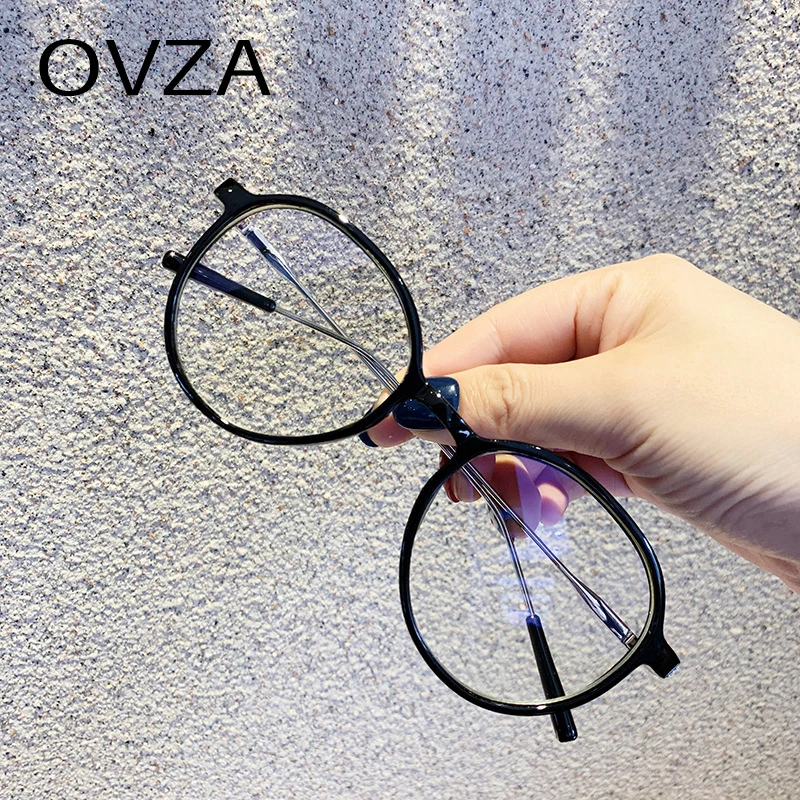 OVZA Ретро круглая рамка оконного оптического стекла Для женщин Винтаж круг оправа для очков, мужские очки с прозрачными стеклами красный S4065