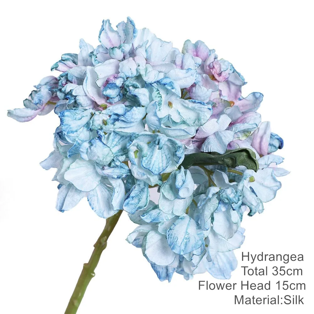 

5PCS France Hydrangea Flower Burn Petals Beautiful Wedding Flower Floral Event Party Table Decoration - INDIGO