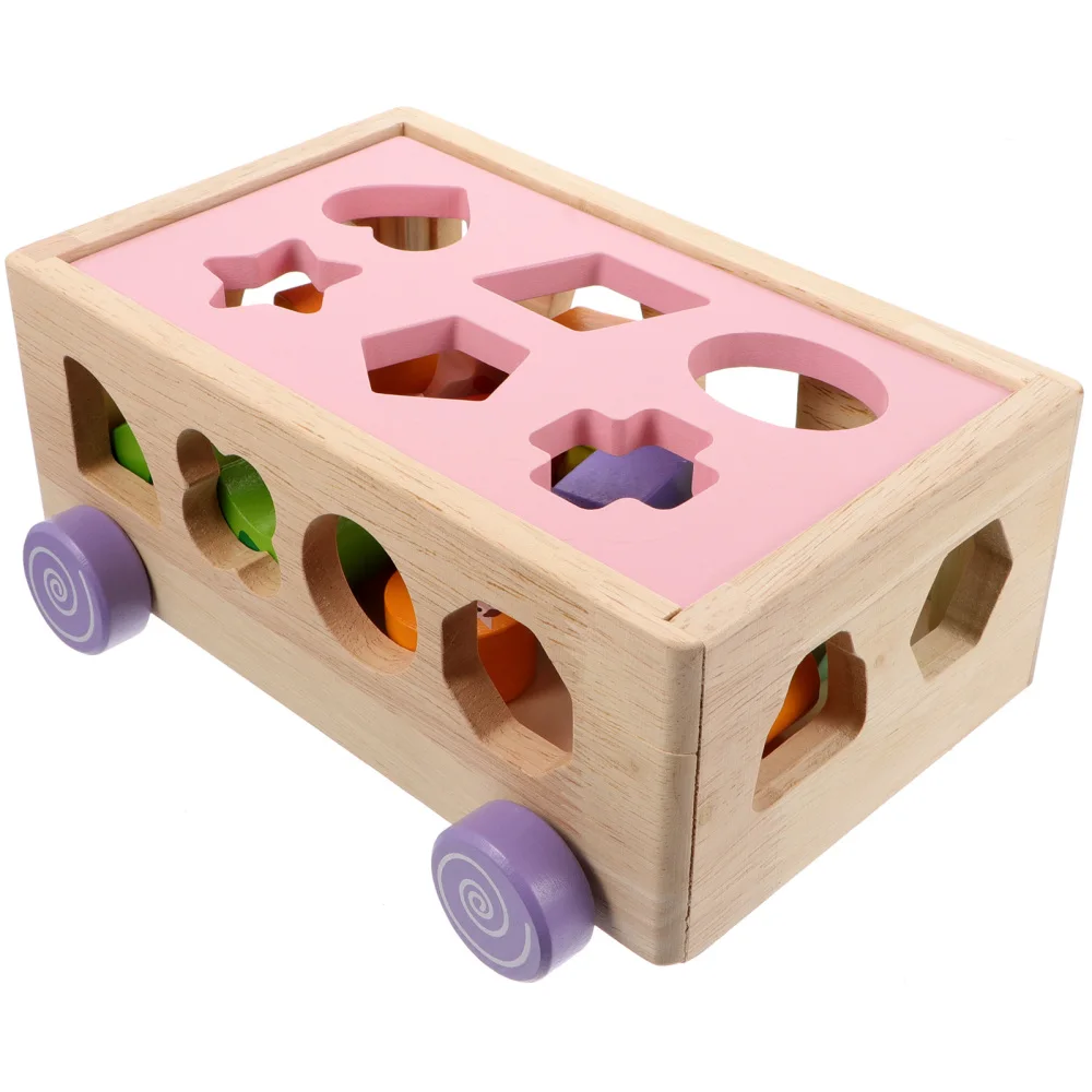 

1 Set Wooden Shape Sorter Car Animal Figure Matching Toys for Children )