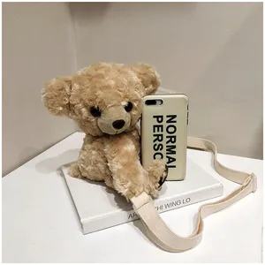 Cute Teddy Bear Shoulder Backpack Plush Toy Crossbody Bag Children Coin Purse Messenge Bags Girls Girlfriend Kids Gift Cute Teddy Bear Shoulder Backpack Plush Toy Crossbody Bag Children Coin Purse Messenge Bags Girls Girlfriend Kids Gift