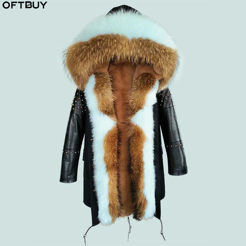 OFTBUY 2021 длинная парка пальто с натуральным мехом зимняя куртка для женщин
