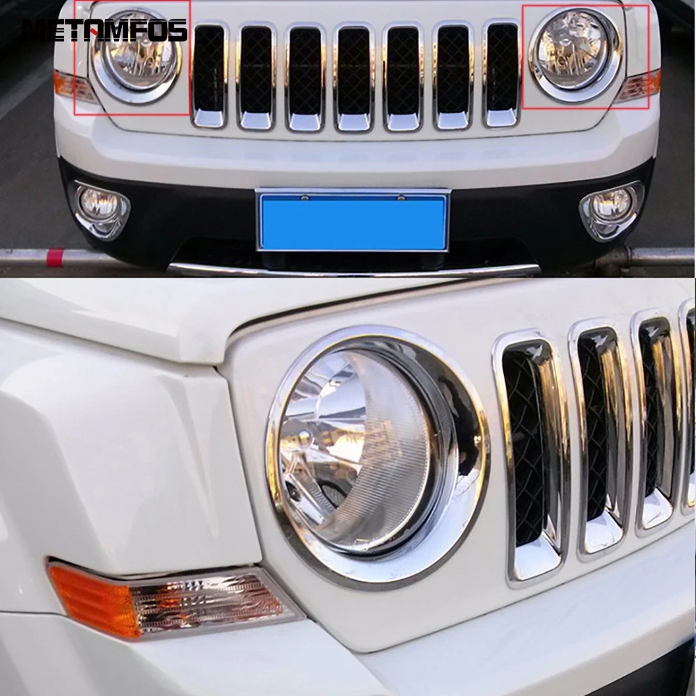 Хромированная накладка на переднюю фару для Jeep Patriot 2011-2016 2017 | Автомобили и