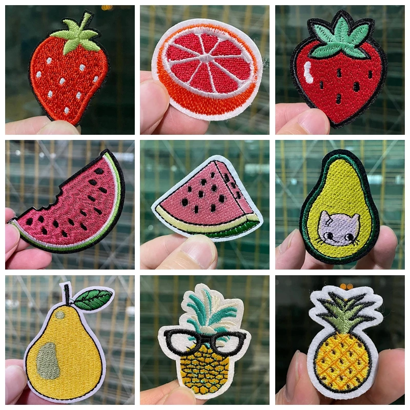 

Симпатичные нашивки Prajna «сделай сам», Мультяшные фрукты, вышитые нашивки для футболки, детские наклейки на торт, значки