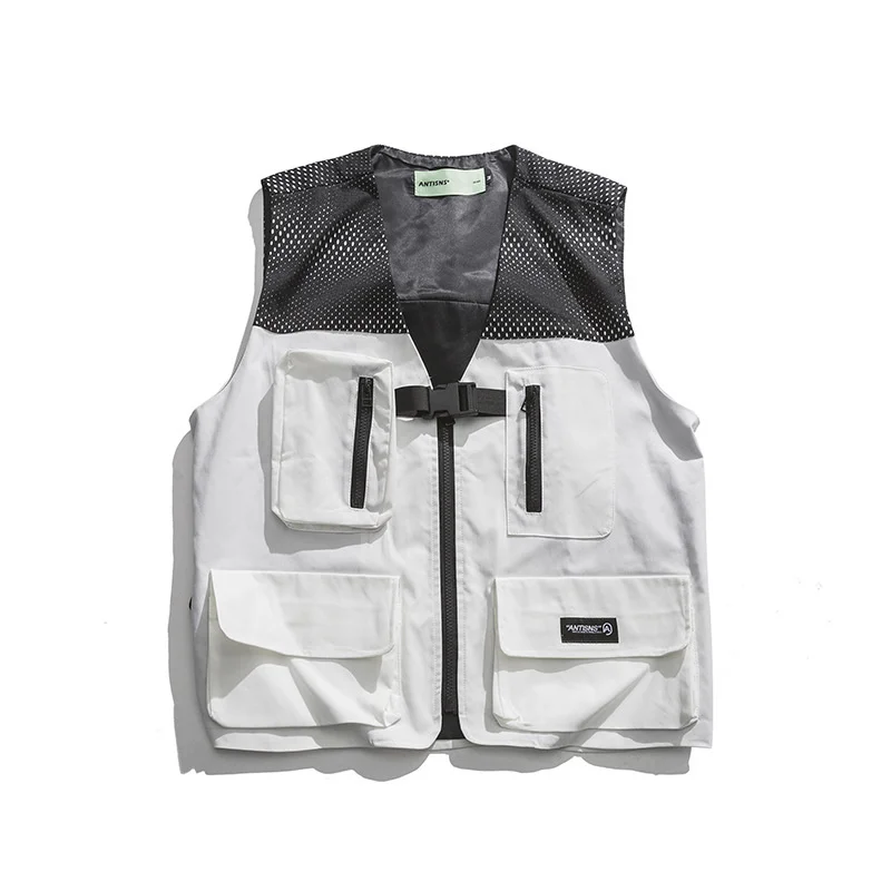 

Vest Cargo Men 2021 Spring Summer Men Coat Sleeveless Jacket Casual Men Vest Coat Black WB090