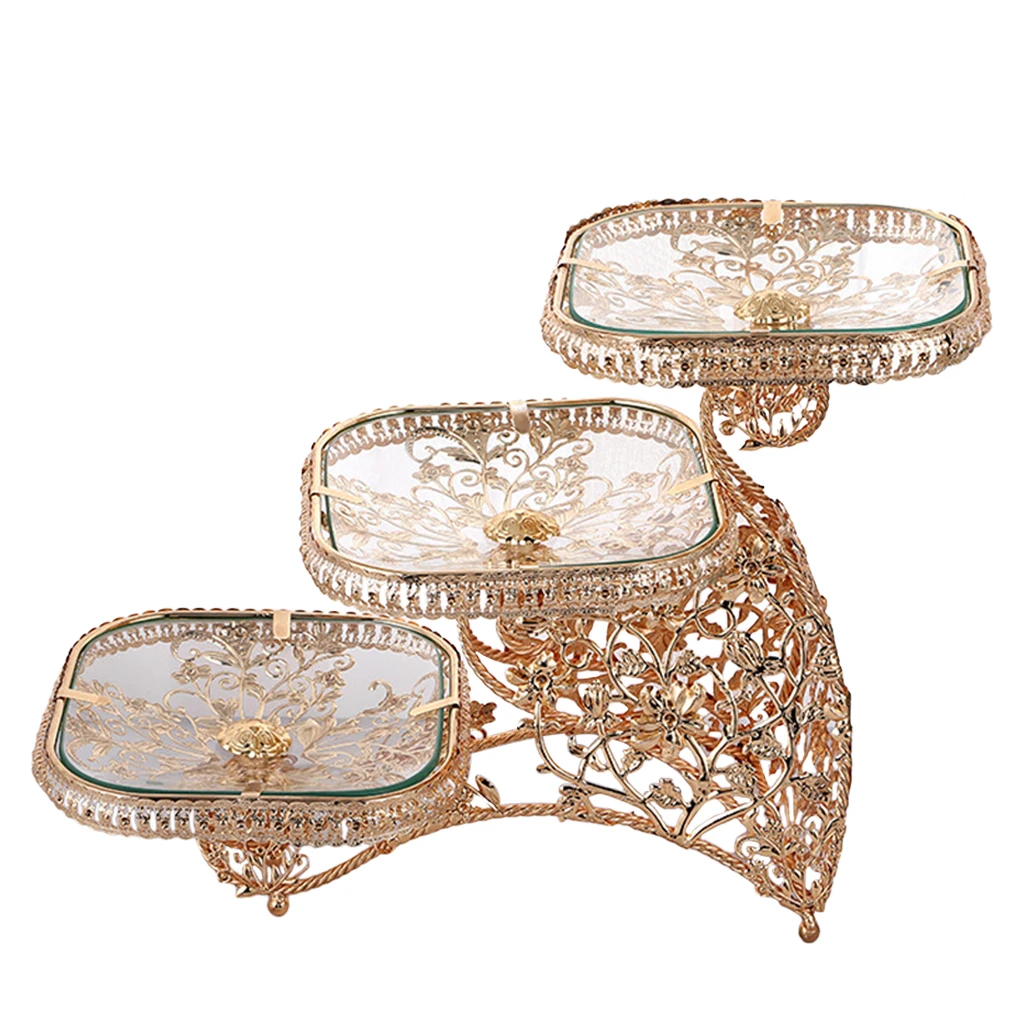 

Fruit Bowl European 3 Tier Luxury Fruit Bowl Plate Rack Kitchen Organizer