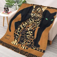1912 ludwig hohlwein munich zoo leopard and panther throw blanket sherpa blanket cover bedding soft blankets