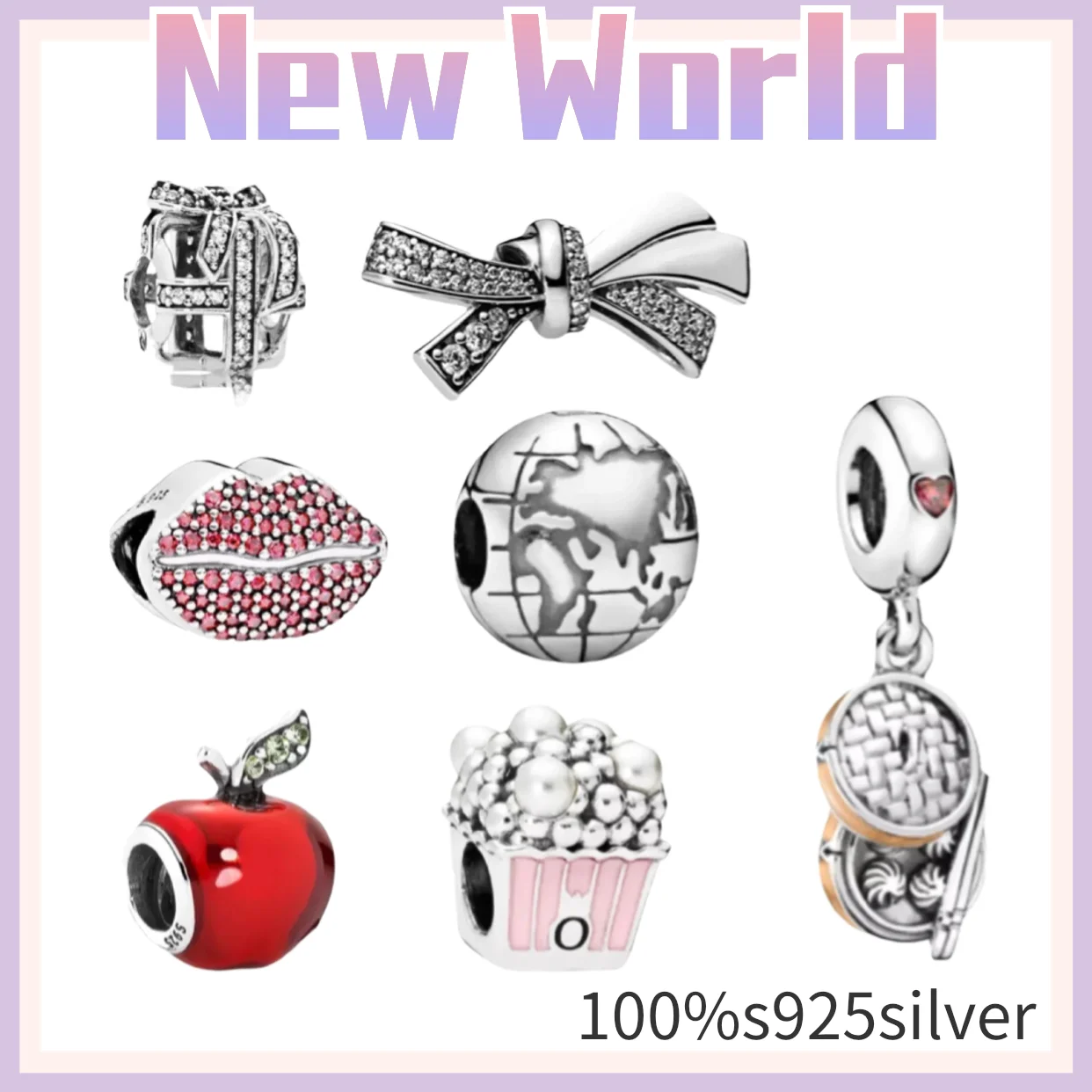 

New Original 925 Sterling Silver Sparkling Freehand Heart Bead Charms Rose Gold Fit Pandora charm Bracelets Women DIY Jewelry
