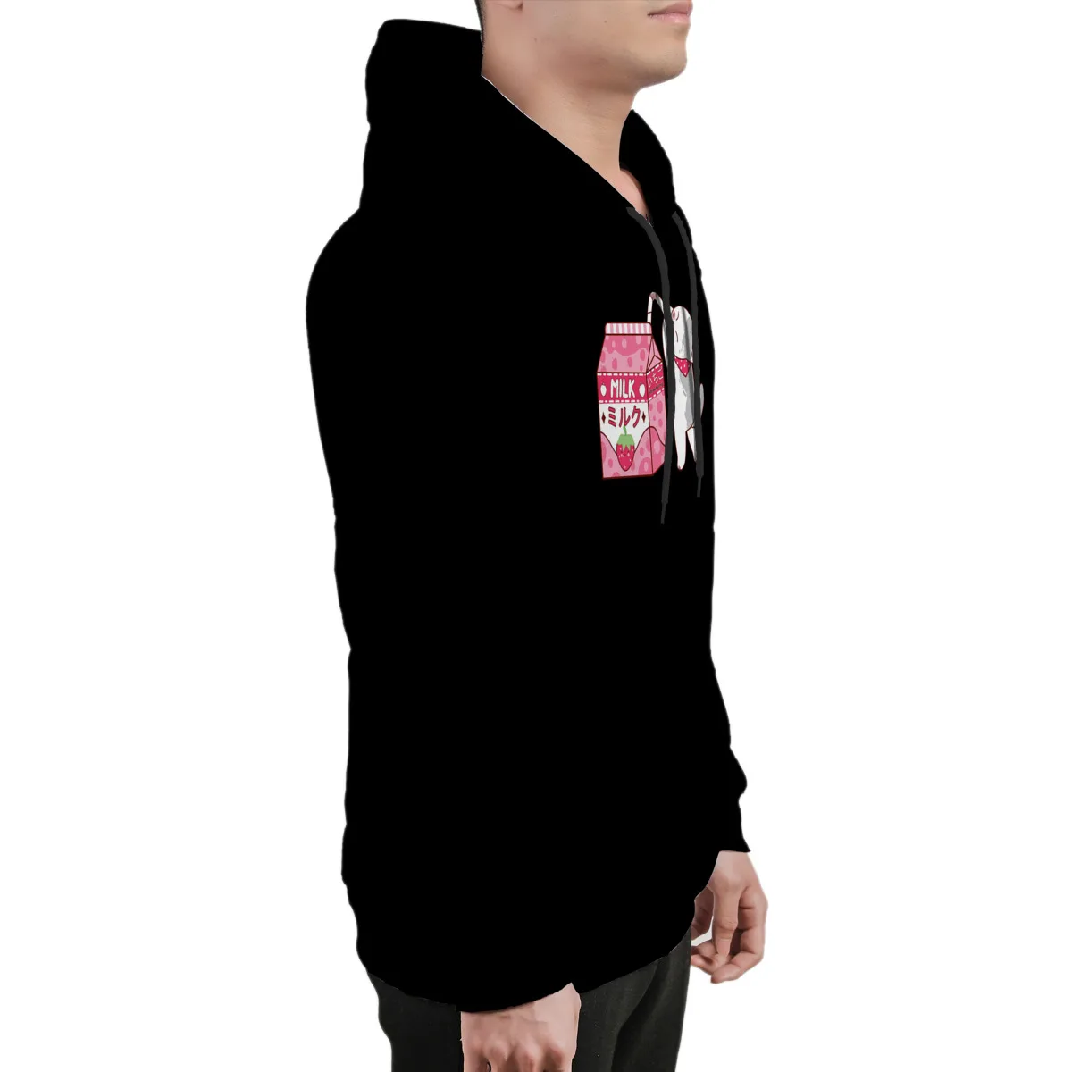 

Men's Hoodie Cat drinking anime strawberry milkPrint Kawaii long Sleeve Oversized Hoody Sweat Capuche 37075