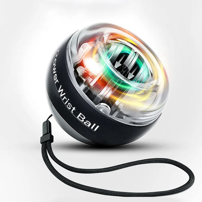 Радужный светодиодный мышцы Мощность мяч для запястья тренер расслабиться