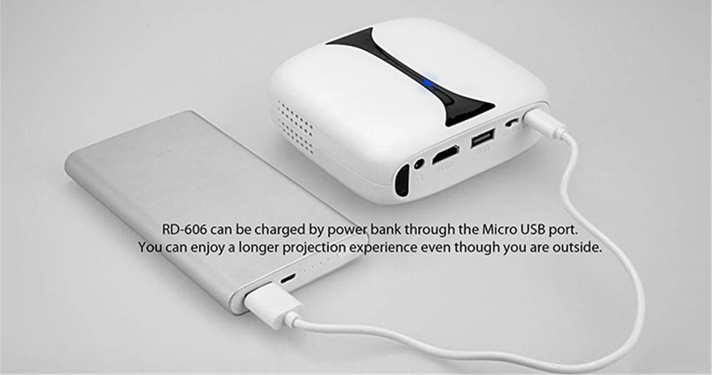 Портативный проектор RD606 Mini DLP HD 180 ANSI люмен карманный домашний 1080P smart wifi Android 7