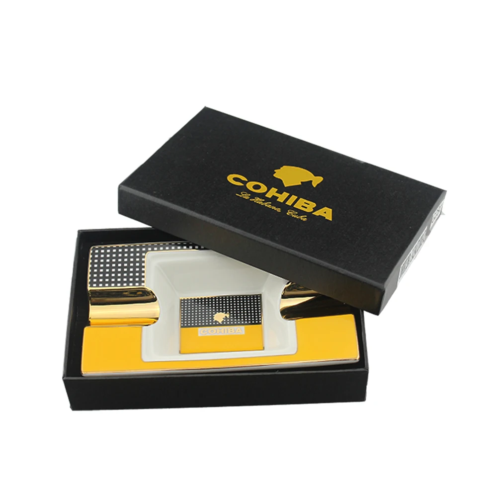 Керамическая пепельница для сигар 2 сигары Портативная Домашняя с подарочной