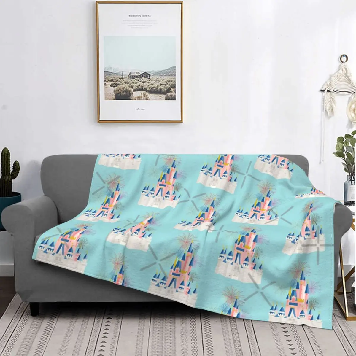 

Manta de castillo de cuento de hadas, colcha para cama a cuadros, toalla, manta de playa, Sudadera с капучинатором