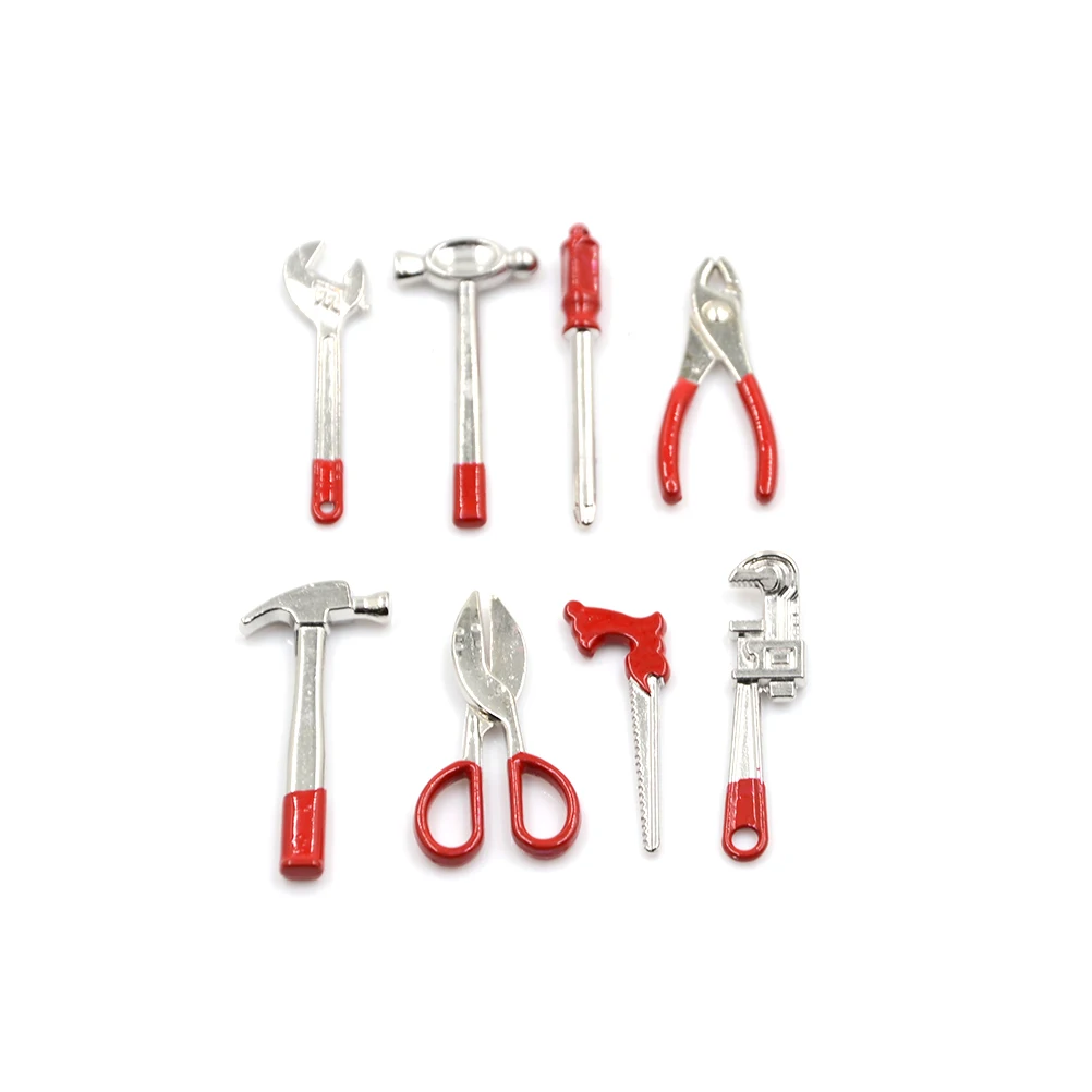 

8pcs/set Mini 1:12 Metal Hand Tool Set Dolls House Miniature Accessory Baby Children Christmas Gift