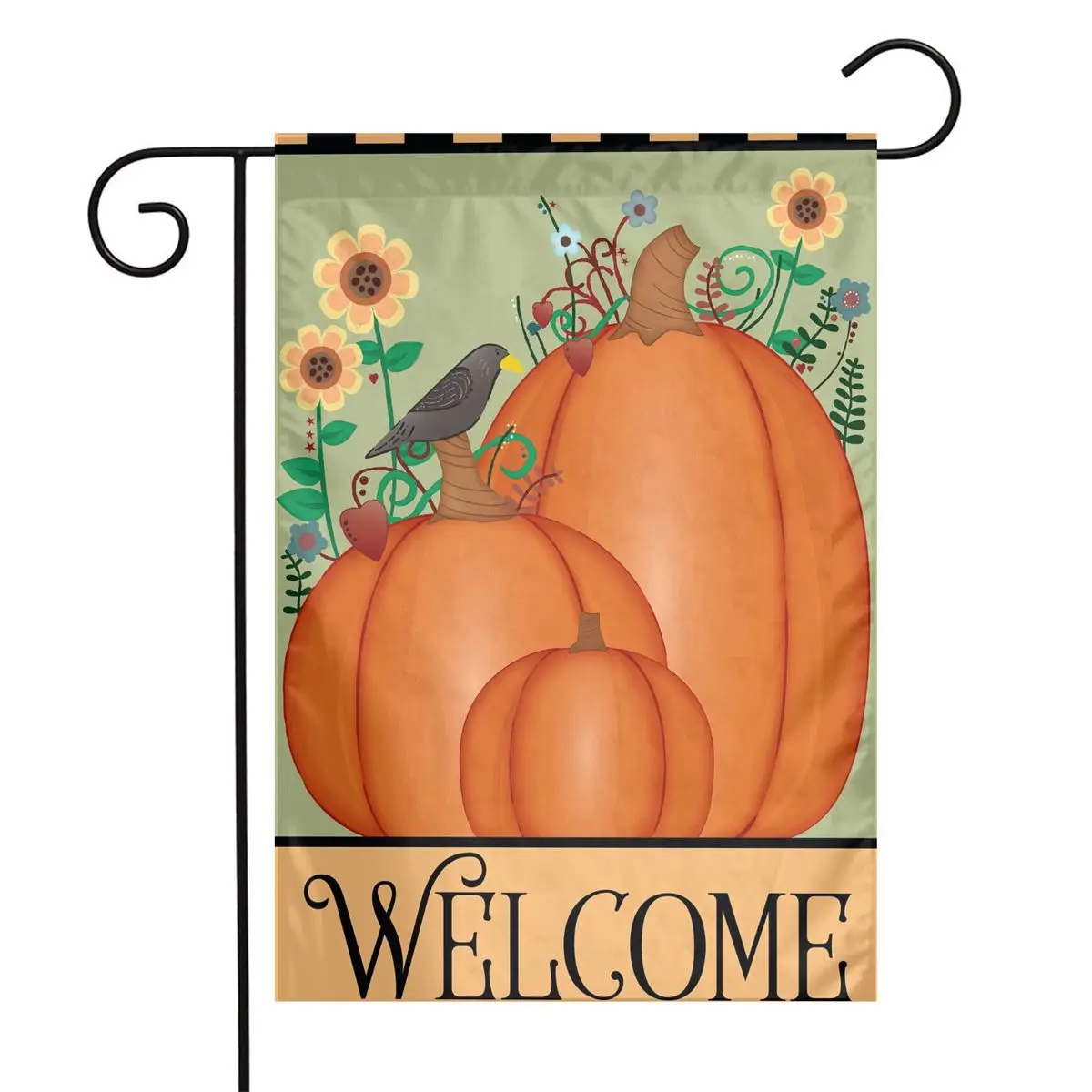 Садовый флаг 12*18 дюймов в виде тыквы, добро пожаловать в сад, День благодарения
