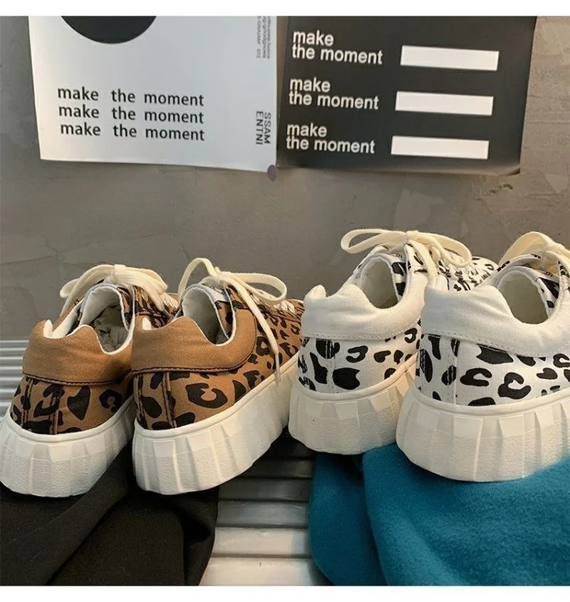 

2021 Sneakers Women's Sports Shoes Kawaii Spring Leopard Fashion Running Casual Flats Vulcanized Cute Comfortable Dropshipping