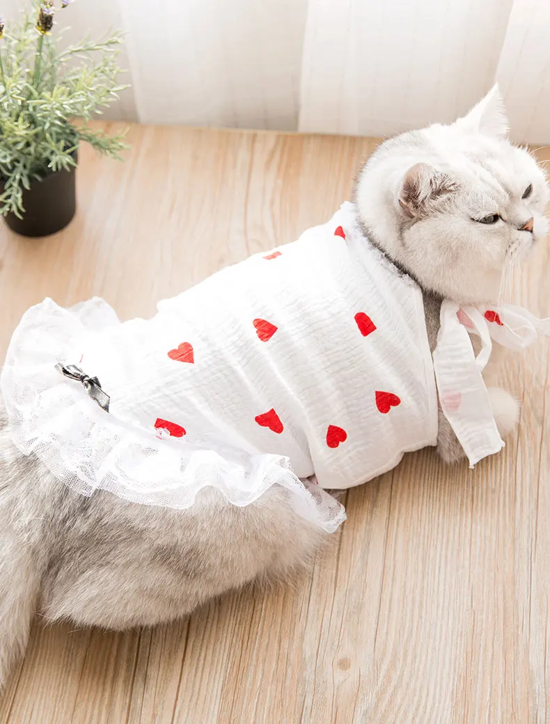 

Cute Warm Fashion Costume Cat Dresses Luxury Pet Coat Clothes Cat Clothes Suit Ubranka Dla Kota Cats Clothing For Pets OO50QZ