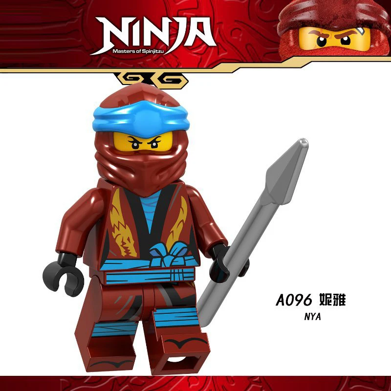 A096 Ниндзя фильм Figuras фигурки Kai, jay, Cole, Nya Lloyd мастер Ву самурая X ниндзя комплект строительных блоков, Детские кубики Фигурки игрушки для детей подарок - Цвет: A096