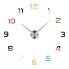 Цветные 3D Самоклеящиеся настенные часы DIY с цветными цифрами, Классические арабские цифры, декоративные часы, уникальные настенные наклейки