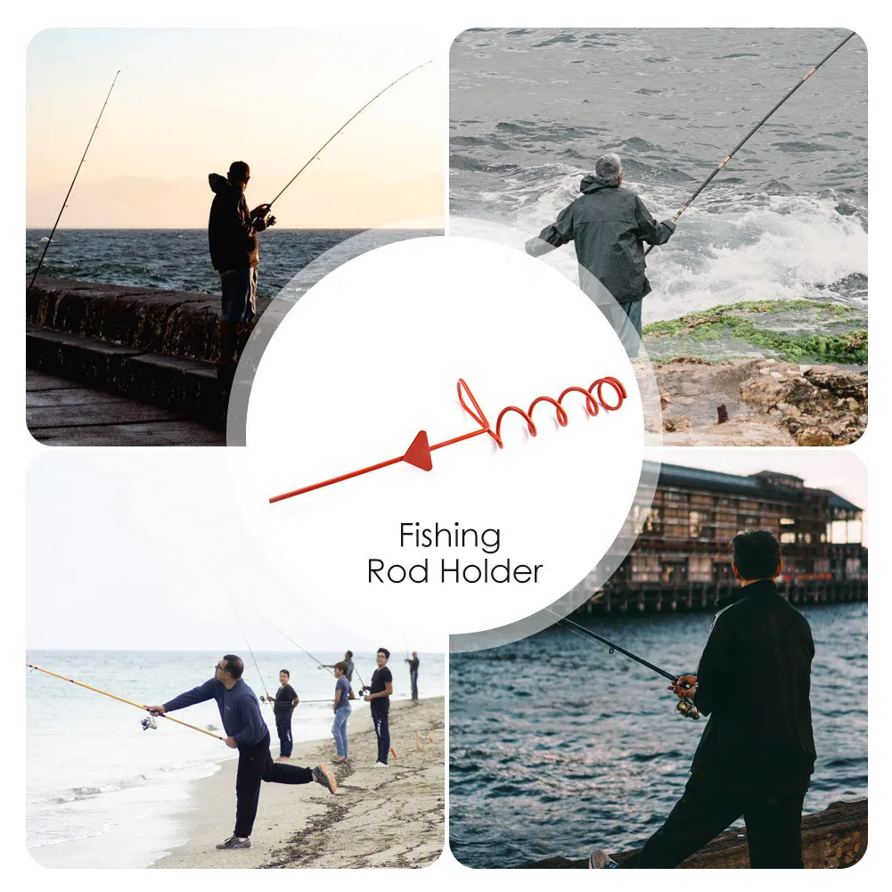

49cm Metal Spiral Fishing Rod Holder Sea Fishing Rod Ground Support Manager Outrigger Gear Fishing Tool 2021 New Arrival