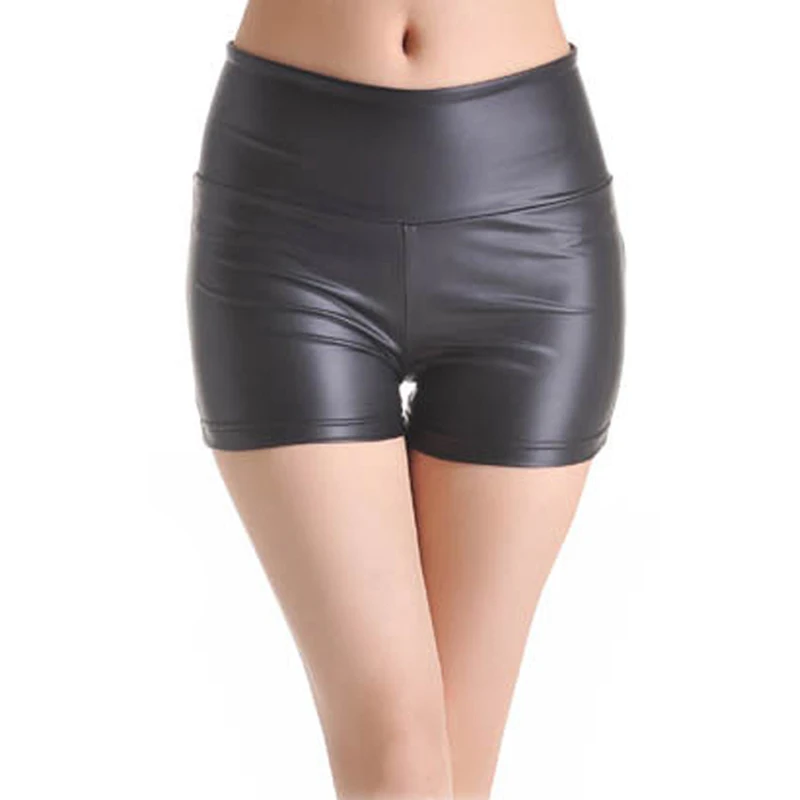 Leather Shorts Women High Waist Bodycon Push Up Black Short Joggers Sports Fitness Womens Sexy Slim Shorts Spodenki Damskie