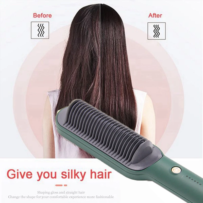 

Beard Straightener Brush Hair Straightener Comb EU Plug with 5A Super Fast Charging Type-C Charging Wire Fast Charging