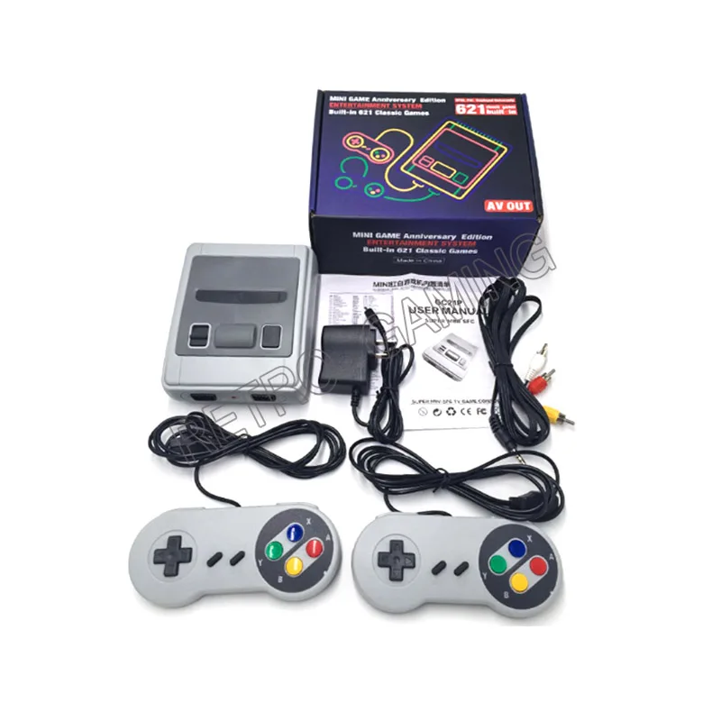 

Mini Classic SFC TV Game Wired Gamepad Controller Console 8Bit 621 Games in 1 AV HDMI output Family Home Playing