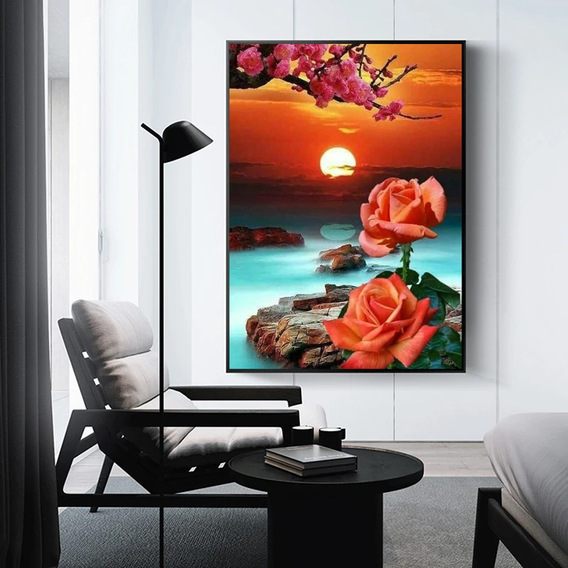 Алмазная картина 5D сделай сам ваза с цветами полная вышивка искусство украшение