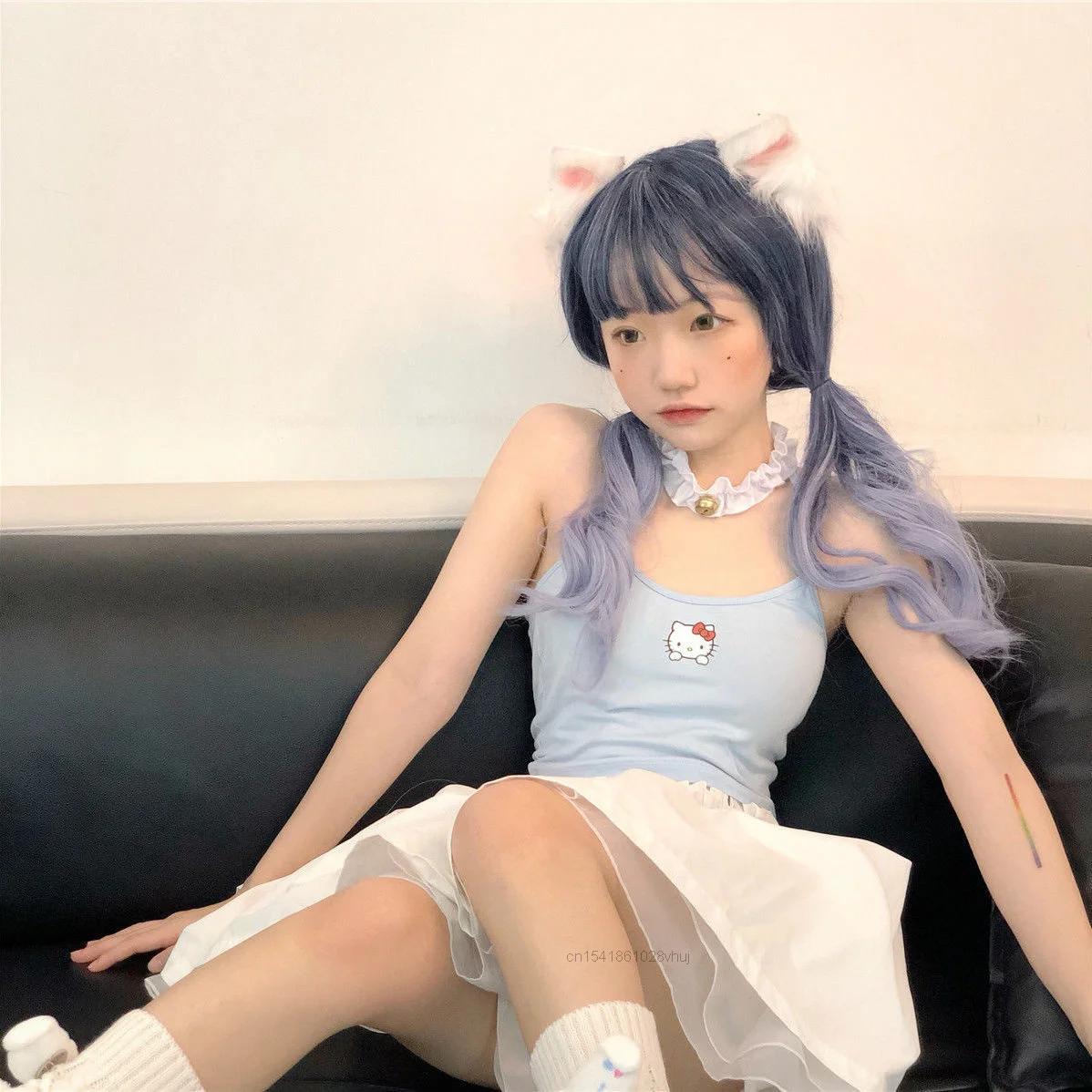 Женский укороченный топ Sanrio Kawaii 2000s блузки с надписью Hello Kitty Y2k кроп-топ Traf Btsed Kpop