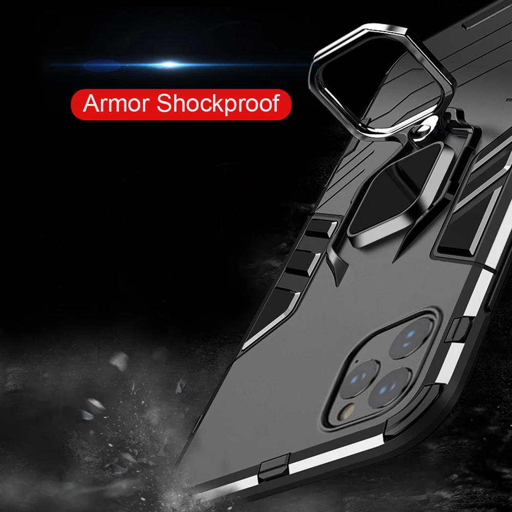 JONSNOW For iPhone 11 5S 6S 7 8 Plus Case Armor Ring Magnetic Car Hold Shockproof Soft Bumper Cover X XR Pro Cases |