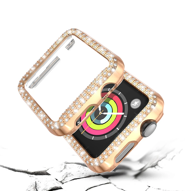 Алмазный чехол для apple watch Series 5 44 мм 40 мм iWatch 4 защитная крышка экрана PC Watch Case для apple watch 3 Case 38 мм 42 мм