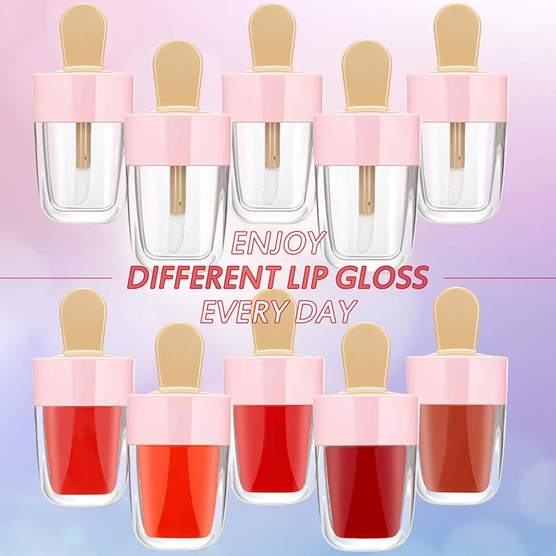 5/10/20 штук блеска для губ розовый мороженое пустой тюбик прозрачный бальзам