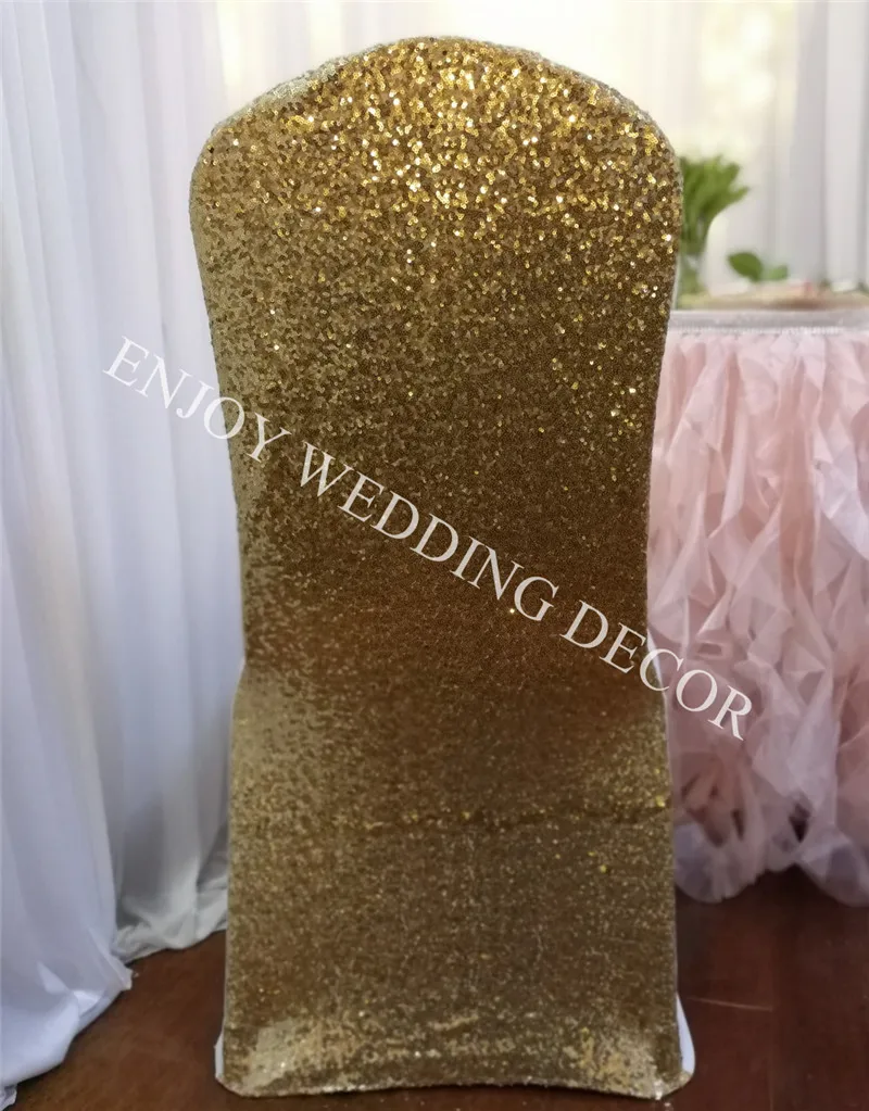 50pcs YHC#35 luxury sequin around silver spandex lycra wedding banquet events polyester stretchy chair back cover |